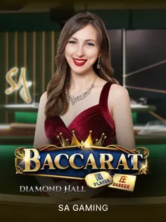 Baccarat Diamond Hall, tavolo dal vivo con croupier